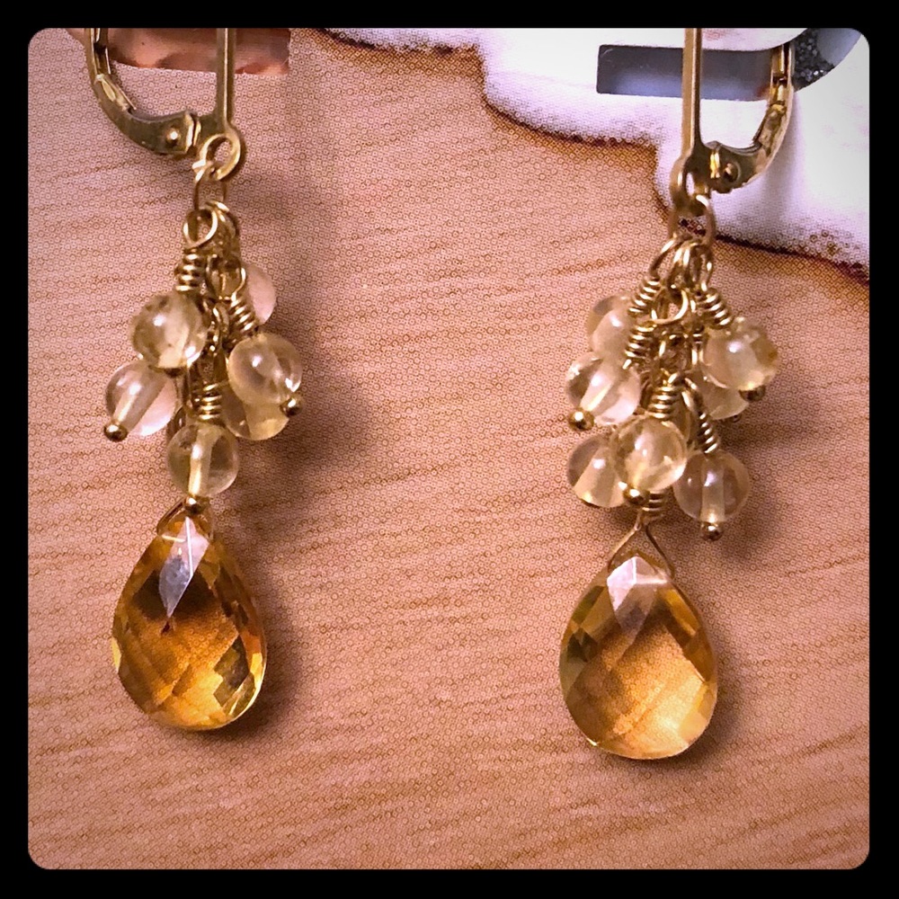 Citrine Cluster Earrings